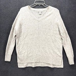 Ruby Moon Sweater Top Womens Size XS Off‎ White V-Neck Knit Long Sleeve Cozy